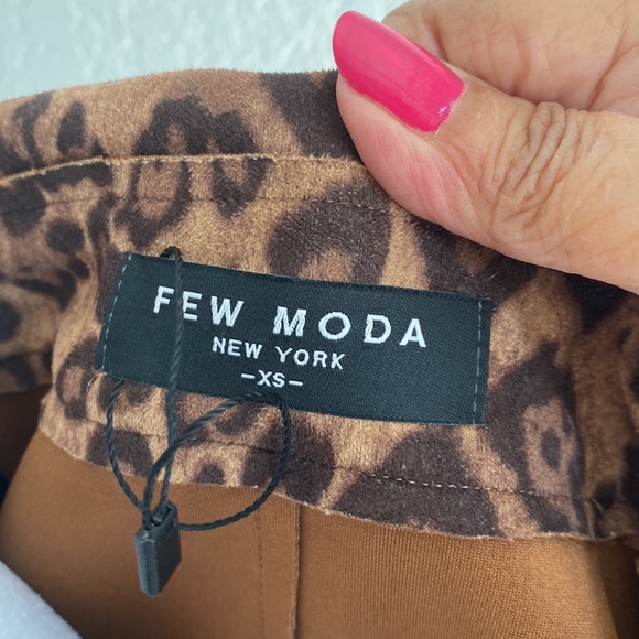 Leopard Print Wrap Coat Tie Belt Long Sleeves Brown Rust Light Weight Women’s XS - Picture 10 of 11